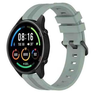For Xiaomi MI Watch Sport 22mm Concave Striped Slicone Watch Band(Grayish Green)