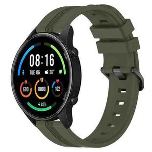 For Xiaomi MI Watch Sport 22mm Concave Striped Slicone Watch Band(Army Green)