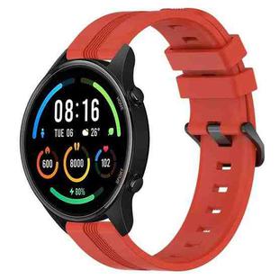 For Xiaomi MI Watch Color 22mm Concave Striped Slicone Watch Band(Red)