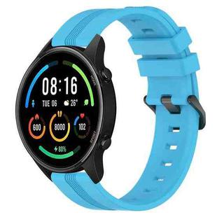 For Xiaomi MI Watch Color 22mm Concave Striped Slicone Watch Band(Sky Blue)