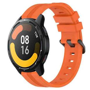 For Xiaomi Watch S1 Active 22mm Concave Striped Slicone Watch Band(Orange)