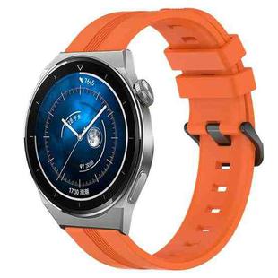 For Huawei Watch GT3 Pro 46mm 22mm Concave Striped Slicone Watch Band(Orange)