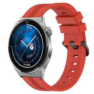 For Huawei Watch GT3 Pro 46mm 22mm Concave Striped Slicone Watch Band(Red)