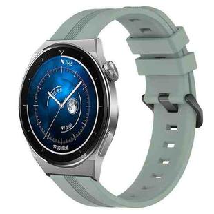 For Huawei Watch GT3 Pro 46mm 22mm Concave Striped Slicone Watch Band(Grayish Green)