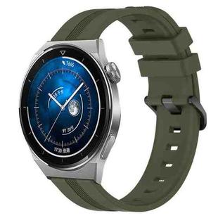 For Huawei Watch GT3 Pro 46mm 22mm Concave Striped Slicone Watch Band(Army Green)