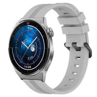 For Huawei Watch GT3 Pro 46mm 22mm Concave Striped Slicone Watch Band(Grey)
