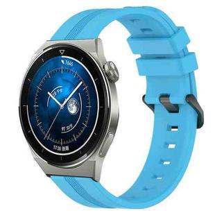 For Huawei Watch GT3 Pro 46mm 22mm Concave Striped Slicone Watch Band(Sky Blue)