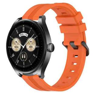 For Huawei Watch Buds 22mm Concave Striped Slicone Watch Band(Orange)