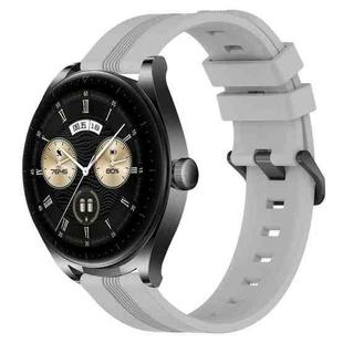 For Huawei Watch Buds 22mm Concave Striped Slicone Watch Band(Grey)