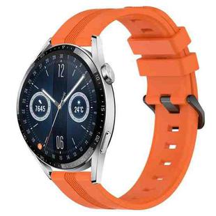 For Huawei Watch GT3 46mm 22mm Concave Striped Slicone Watch Band(Orange)