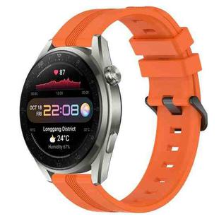 For Huawei Watch 3 Pro 22mm Concave Striped Slicone Watch Band(Orange)