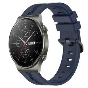 For Huawei GT2 Pro 22mm Concave Striped Slicone Watch Band(Navy Blue)