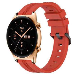 For Honor Watch GS 3 22mm Concave Striped Slicone Watch Band(Red)