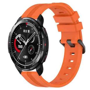 For Honor Watch GS Pro 22mm Concave Striped Slicone Watch Band(Orange)