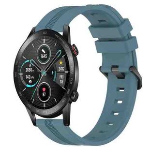 For Honor Magic Watch 2 46mm 22mm Concave Striped Slicone Watch Band(Rock Cyan)