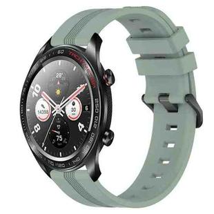 For Honor Watch Dream 22mm Concave Striped Slicone Watch Band(Grayish Green)