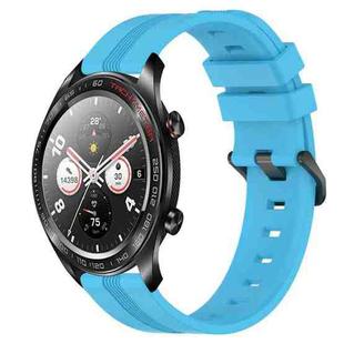 For Honor Watch Dream 22mm Concave Striped Slicone Watch Band(Sky Blue)