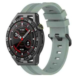 For Huawei Watch GT3 SE 22mm Concave Striped Slicone Watch Band(Grayish Green)