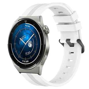 For Huawei Watch GT3 Pro 43mm 20mm Concave Striped Slicone Watch Band(White)