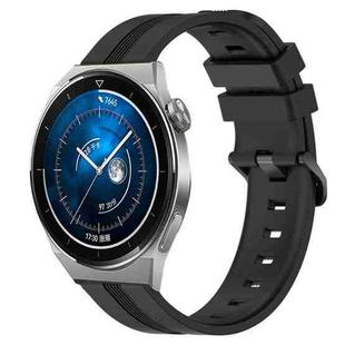 For Huawei Watch GT3 Pro 43mm 20mm Concave Striped Slicone Watch Band(Black)