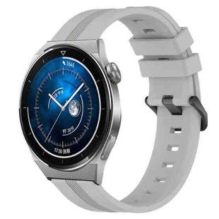 For Huawei Watch GT3 Pro 43mm 20mm Concave Striped Slicone Watch Band(Grey)