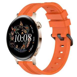 For Huawei Watch GT3 42mm 20mm Concave Striped Slicone Watch Band(Orange)