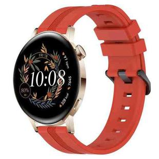 For Huawei Watch GT3 42mm 20mm Concave Striped Slicone Watch Band(Red)