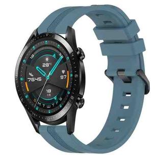 For Huawei Watch GT2 42mm 20mm Concave Striped Slicone Watch Band(Rock Cyan)