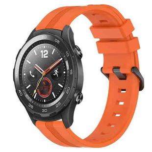 For Huawei Watch 2 20mm Concave Striped Slicone Watch Band(Orange)