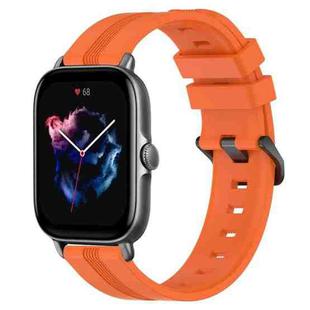For Amazfit GTS 3 20mm Concave Striped Slicone Watch Band(Orange)