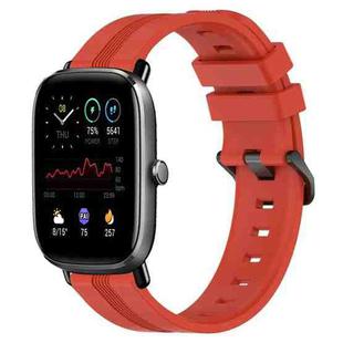 For Amazfit GTS 2 Mini 20mm Concave Striped Slicone Watch Band(Red)