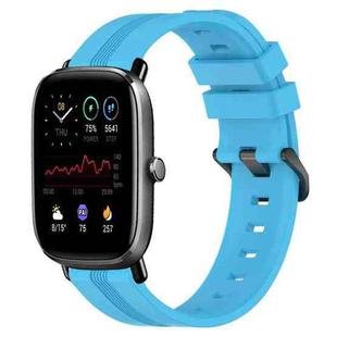 For Amazfit GTS 2 Mini 20mm Concave Striped Slicone Watch Band(Skyblue)