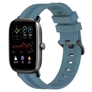 For Amazfit GTS 2 Mini 20mm Concave Striped Slicone Watch Band(Rock Cyan)
