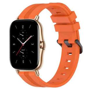 For Amazfit GTS 2 20mm Concave Striped Slicone Watch Band(Orange)