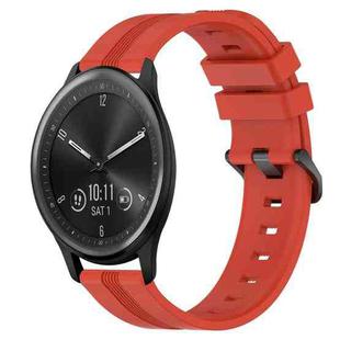 For Garmin Vivomove Sport 20mm Concave Striped Slicone Watch Band(Red)