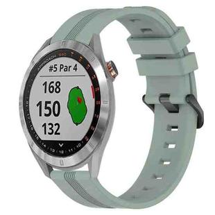 For Garmin Approach S40 20mm Concave Striped Slicone Watch Band(Grayish Green)