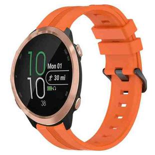 For Garmin Forerunner 645 Music 20mm Concave Striped Slicone Watch Band(Orange)