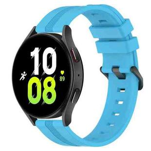 For Samsung Galaxy Watch5 44mm 20mm Concave Striped Slicone Watch Band(Sky Blue)