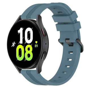 For Samsung Galaxy Watch5 44mm 20mm Concave Striped Slicone Watch Band(Rock Cyan)