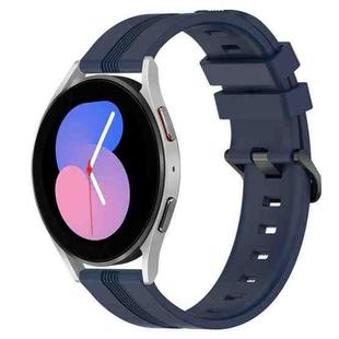 For Samsung Galaxy Watch5 40mm 20mm Concave Striped Slicone Watch Band(Navy Blue)