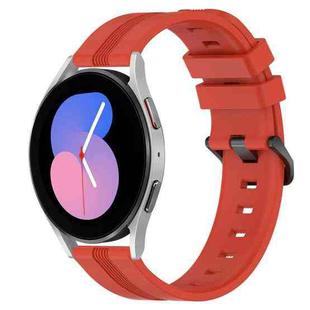 For Samsung Galaxy Watch5 40mm 20mm Concave Striped Slicone Watch Band(Red)
