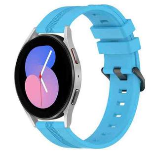 For Samsung Galaxy Watch5 40mm 20mm Concave Striped Slicone Watch Band(Sky Blue)