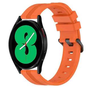For Samsung Galaxy Watch4 44mm 20mm Concave Striped Slicone Watch Band(Orange)