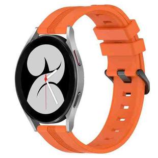 For Samsung Galaxy Watch4 40mm 20mm Concave Striped Slicone Watch Band(Orange)