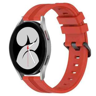 For Samsung Galaxy Watch4 40mm 20mm Concave Striped Slicone Watch Band(Red)