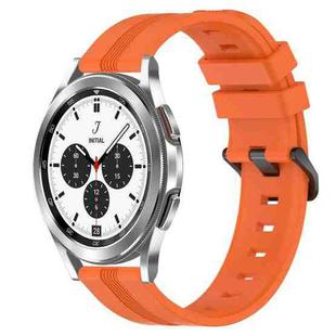 For Samsung  Galaxy Watch 4 Classic 42mm 20mm Concave Striped Slicone Watch Band(Orange)