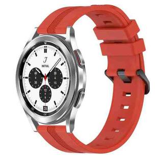 For Samsung  Galaxy Watch 4 Classic 42mm 20mm Concave Striped Slicone Watch Band(Red)