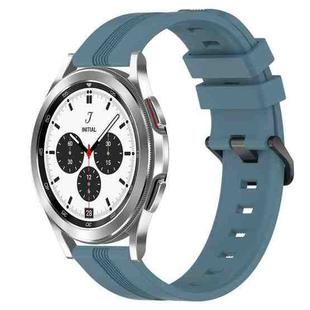 For Samsung  Galaxy Watch 4 Classic 42mm 20mm Concave Striped Slicone Watch Band(Rock Cyan)