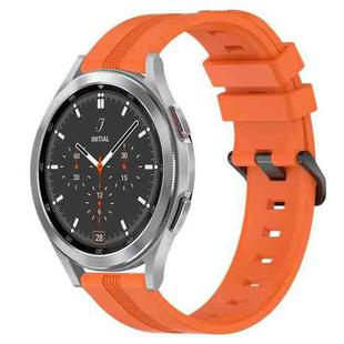 For Samsung  Galaxy Watch 4 Classic 46mm 20mm Concave Striped Slicone Watch Band(Orange)