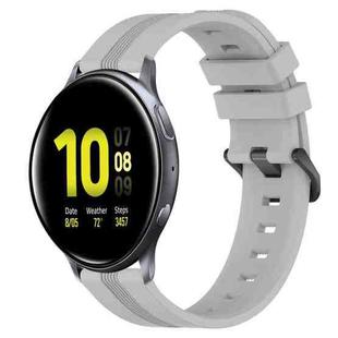 For Samsung Galaxy Watch Active 2 44mm 20mm Concave Striped Slicone Watch Band(Grey)